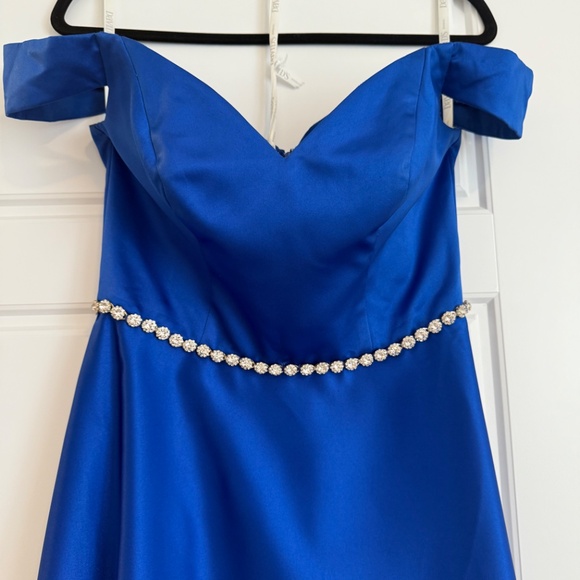 Royal Blue off shoulder Dress - Picture 2 of 5